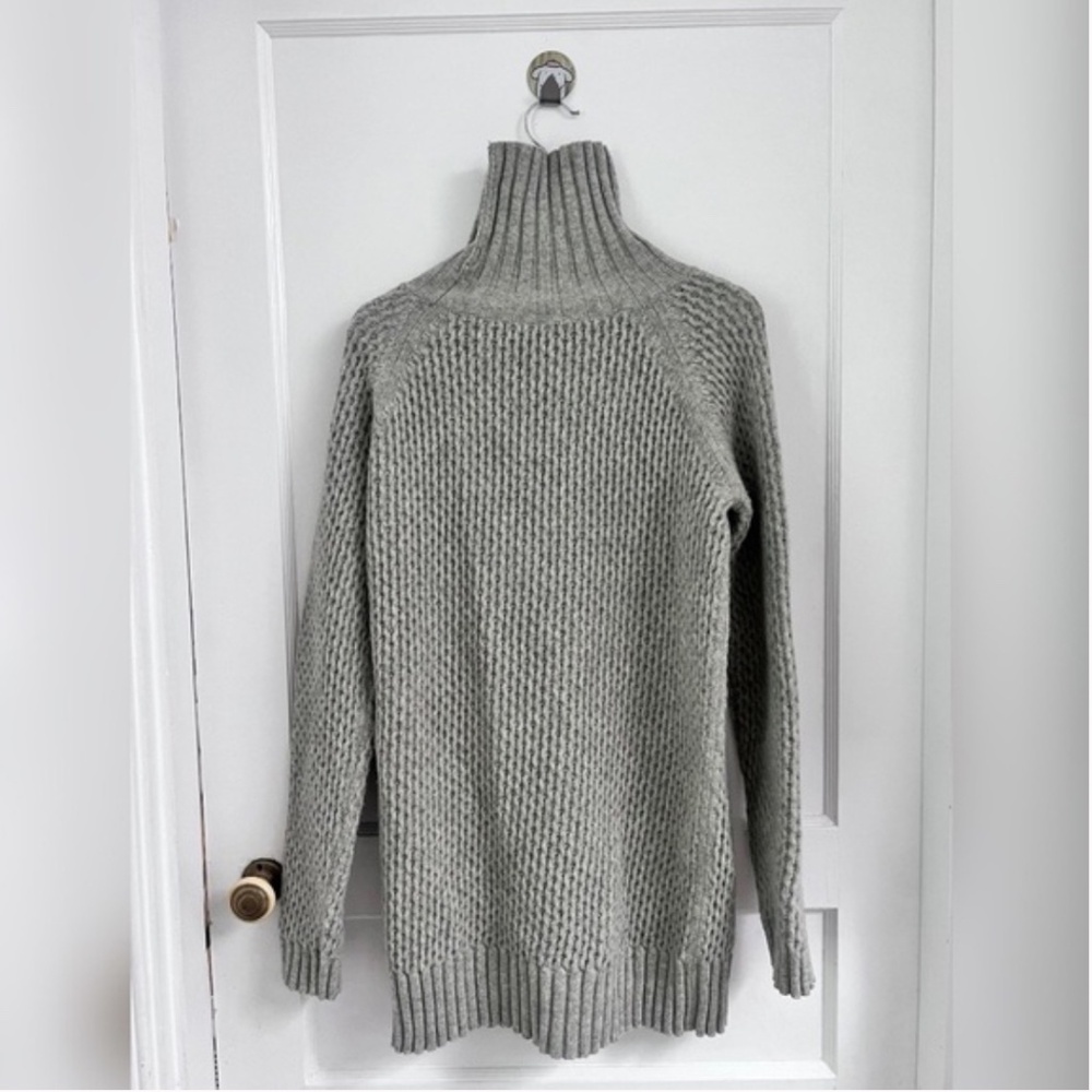 Barbour Deck Roll Wool Neck Jumper In Light Grey LIKE NEW